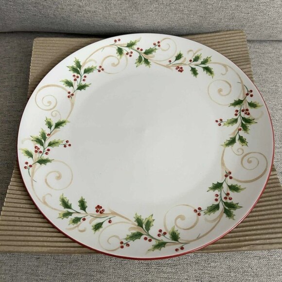 4pc Lenox Holly Scroll 10.5” Dinner Plate NEW - Picture 2 of 8